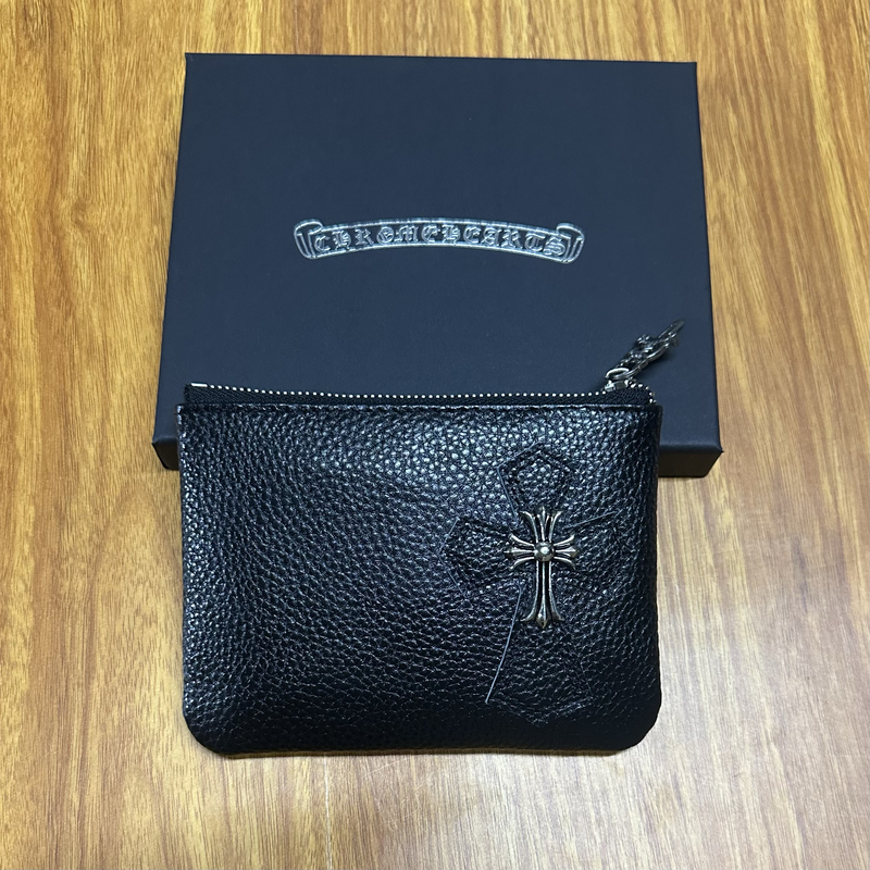 Trendy Brand Genuine Leather Wallet with Small Zipper Coin Purse and Cross Design, High-Quality Best-Selling Model, Length 14cm, Width 10cm