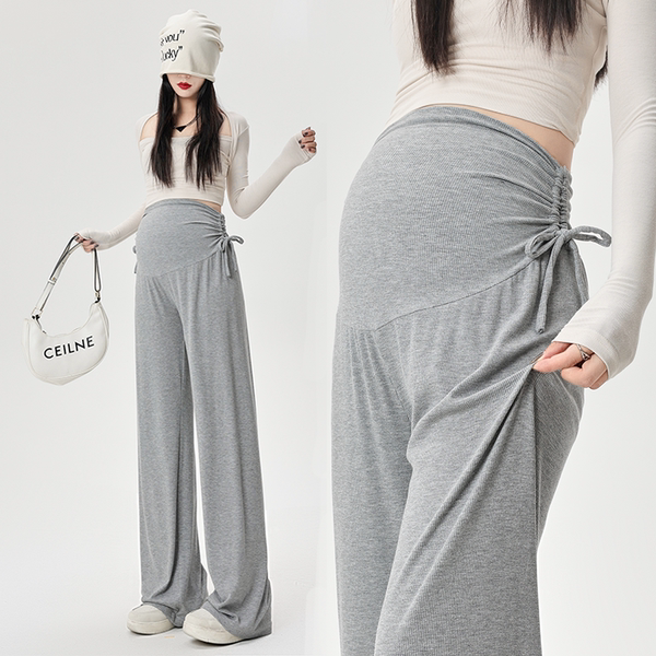 Maternity Pants, Wide-Leg Pants, Summer Thin Style, Outerwear, 2026 New Autumn Style, Long Pants, Late Pregnancy, Non-Tightening on the Belly, Casual — 2