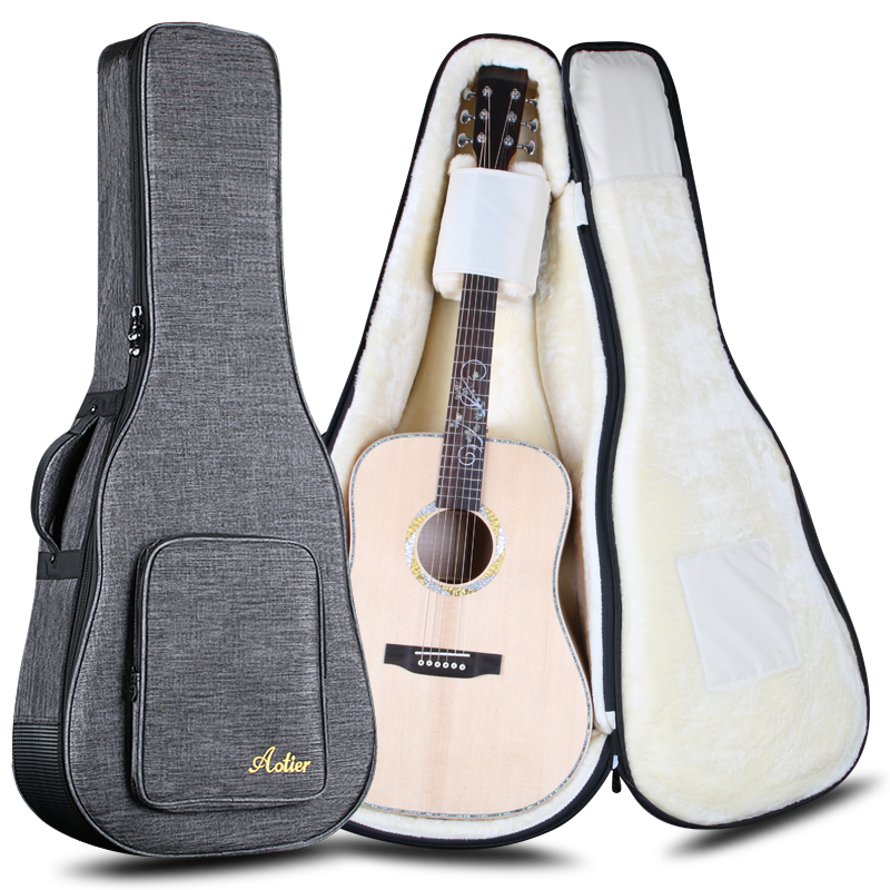 Empty bag standing guitar bag 40 inch 41 inch shoulder thick acoustic guitar hard bag waterproof shockable check guitar box