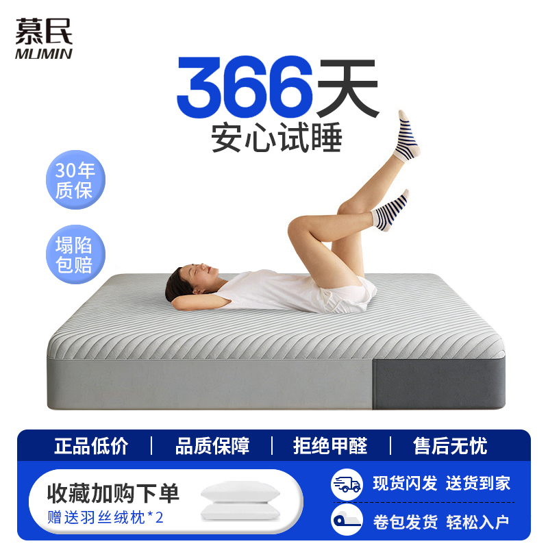 Mumint Mattress 1.8 Simmons Spring Mattress for Home Bedroom Latex Memory Foam Compressed Silent Soft Cushion Box