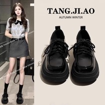 Толстые Нижние Маленькие Кожаные Туфли Женские 2023 Новая Осень Inglées Wind Lefu Shoes Pine Passtry Black Jk Single-shoes Mary