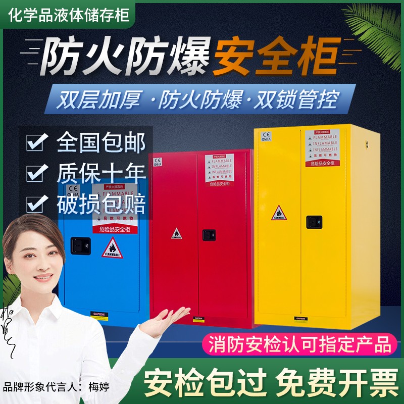 Explosion Protection Cabinet Fire Safety Cabinet Acid Base Chemicals Storage PP Cabinet Double Lock Cabinet Ventilation Alarm Gas Cylinder Cabinet Drug Cabinet