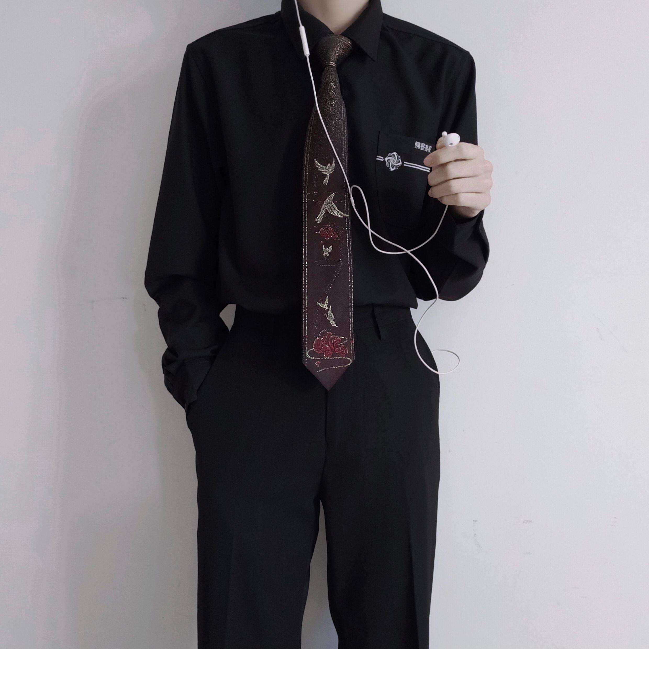 jk制服加工定制 清仓【戏蝶舞】原创dk领带提花手打领带jk领结中国风领带小物 Jingyu