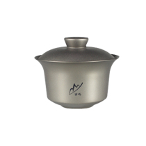 Double-layer drop not bad century tea set outdoor travel camping not hot hand cover Bowl pure titanium healthy non-toxic metal