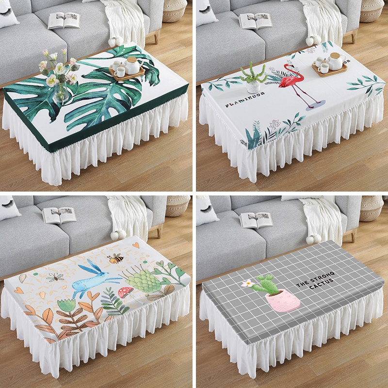 Nordic waterproof tea table cloth lace rectangular living room cover towel table dust-proof cushion cloth art all-bag tea table cover