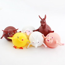 Shake the same can blow the pig TPR soft rubber small animals blow balloons chicks blow pigs