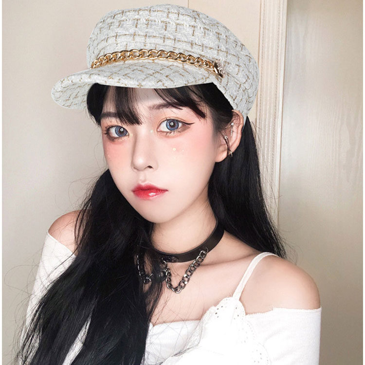 Wig women's long hair hat wig one long curly hair autumn and winter simulation big wave small fragrance long straight hair full headgear