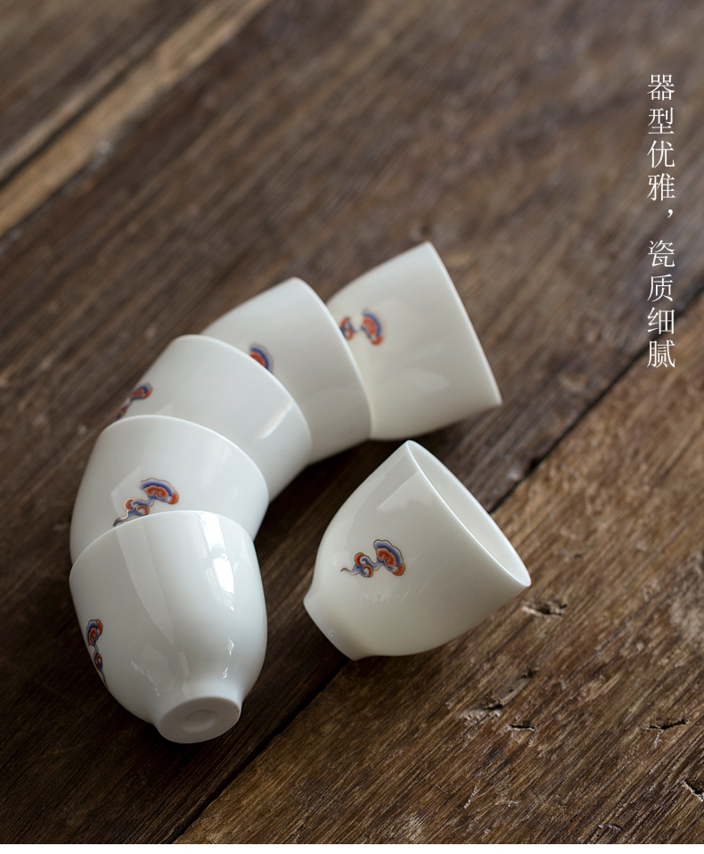 Don difference up dehua white porcelain ceramic cups kung fu tea masters cup manual small sample tea cup fragrance - smelling cup men 's and' s single CPU