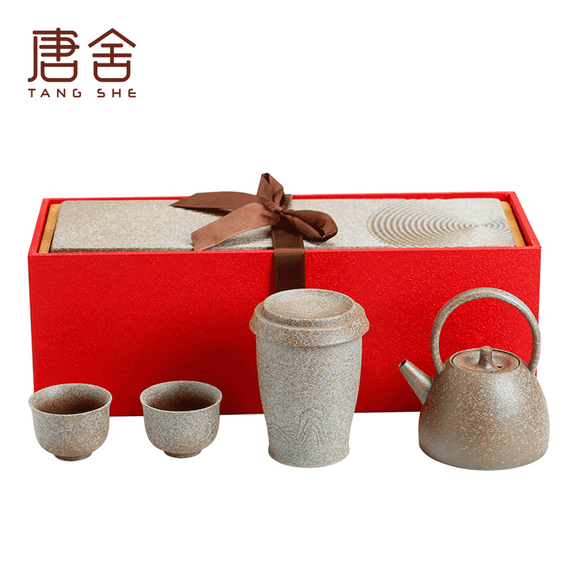 Don difference up kung fu tea set suit Japanese creative dry terms plate of coarse pottery contracted home office portable girder pot of tea cups