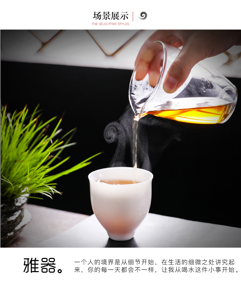 Don difference up dehua white porcelain masters cup kung fu tea set sample tea cup lard white jade porcelain teacup checking ceramic hat to CPU