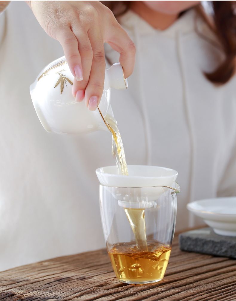 Don difference up dehua white porcelain jade porcelain ceramic kung fu tea tea tea filter accessories) tea filter tea strainer