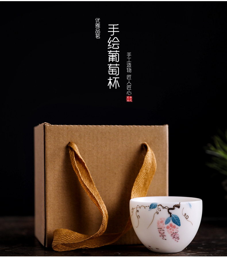 Don difference up biscuit firing hand - made ceramic cups sample tea cup dehua white porcelain personal thin foetus masters cup creative kung fu tea set