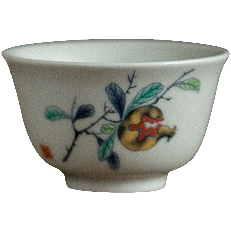 Tang s single archaize pomegranate tea cup checking ceramic cups domestic tea tea taking master cup kung fu tea set