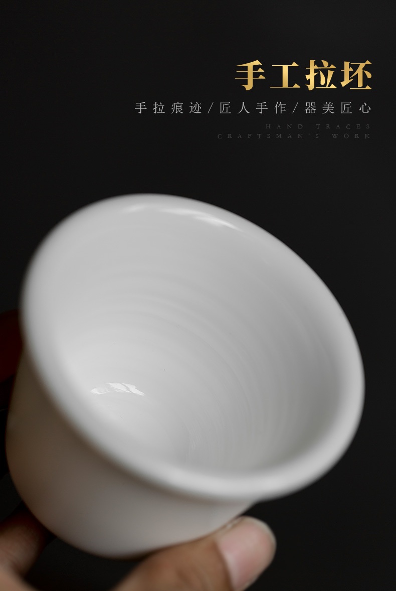 Don difference up manual throwing suet jade cup white porcelain masters cup ceramics China white individual household single cup of tea