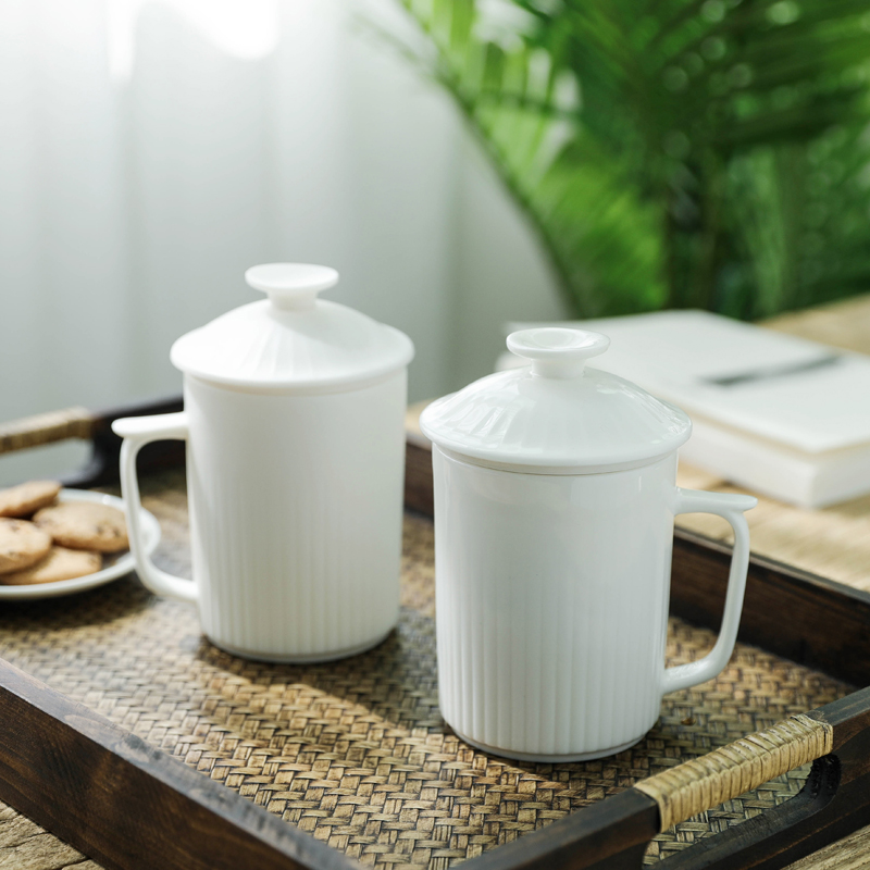 Don difference up ceramic cups with cover filter tea separate white porcelain cup tea cup men 's home office meeting