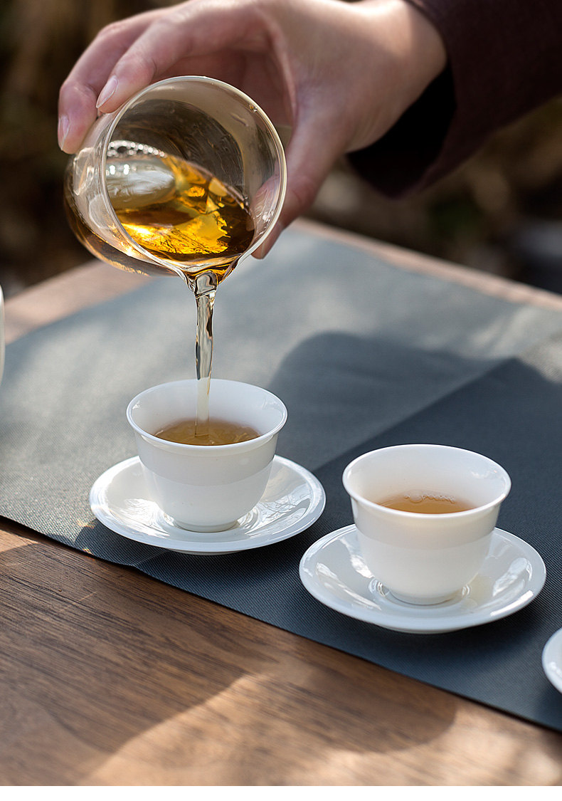 Tang s set of travel group of dehua white porcelain ceramic tea set, tea art would suit portable bag kung fu tea set home