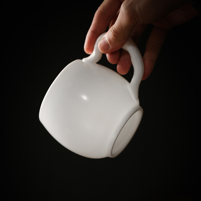 Don difference up manual dehua white porcelain home office tea cup cup cup with cover cup