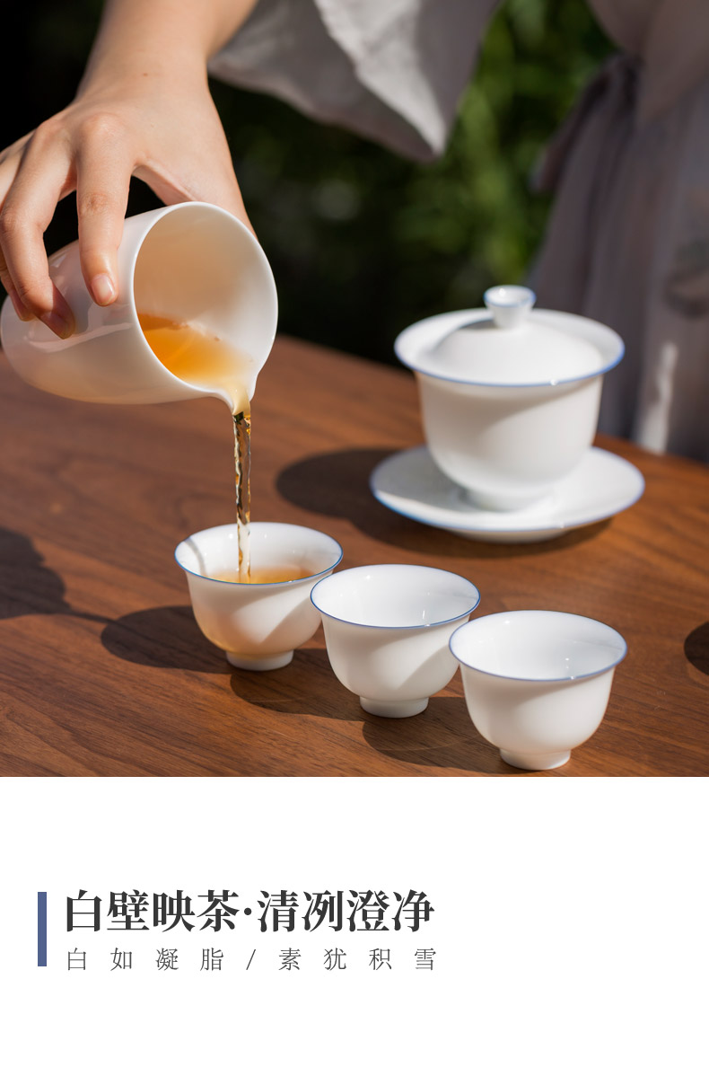 Don difference up thin body white porcelain cups large sweet white kung fu master cup single cup sample tea cup single ceramic kung fu tea set