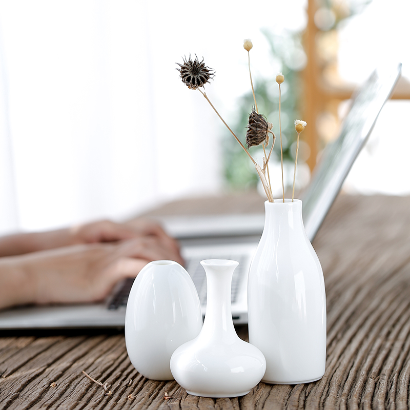Tang's white porcelain floret bottle home furnishing articles I and contracted ceramic flower arranging dried flower flower implement sitting room household act the role ofing is tasted