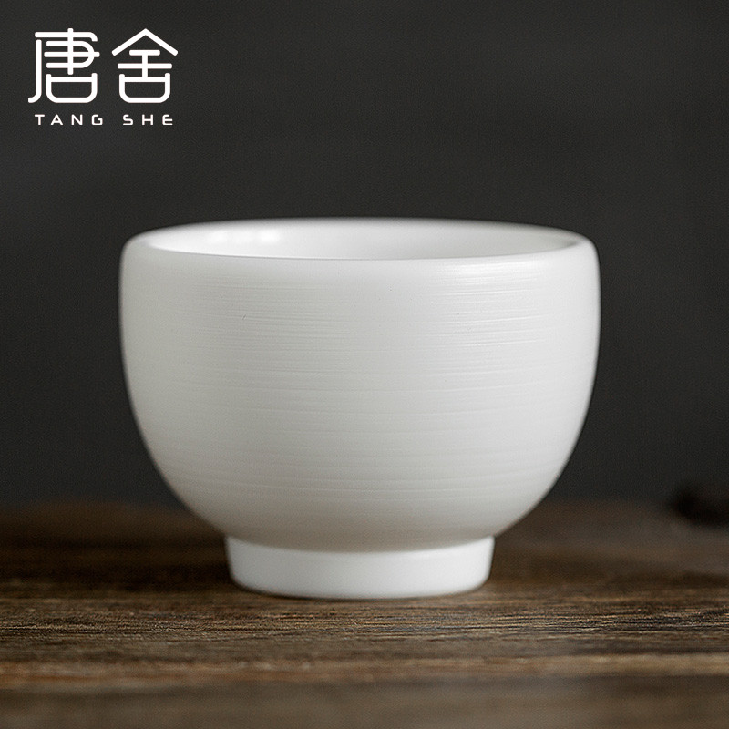 Don difference up manual throwing suet white jade cup white porcelain masters cup China single individual household tea tea cup