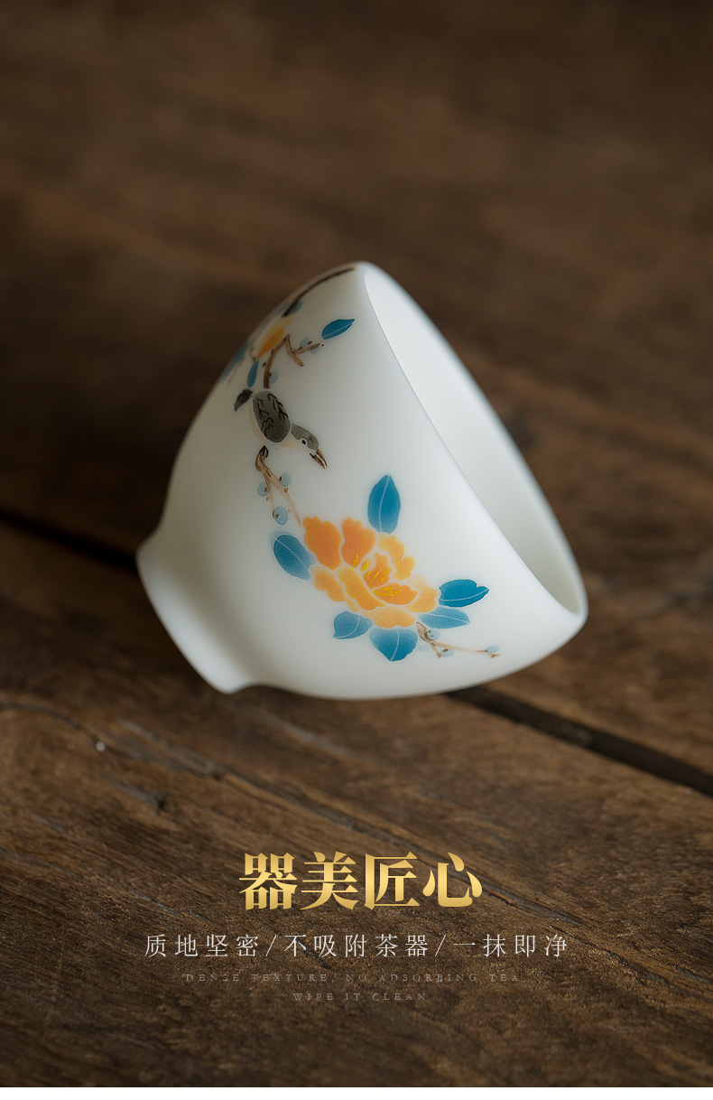 Tang s wealth of hand - made of ceramic masters cup kung fu tea cups dehua white porcelain teacup jade porcelain sample tea cup