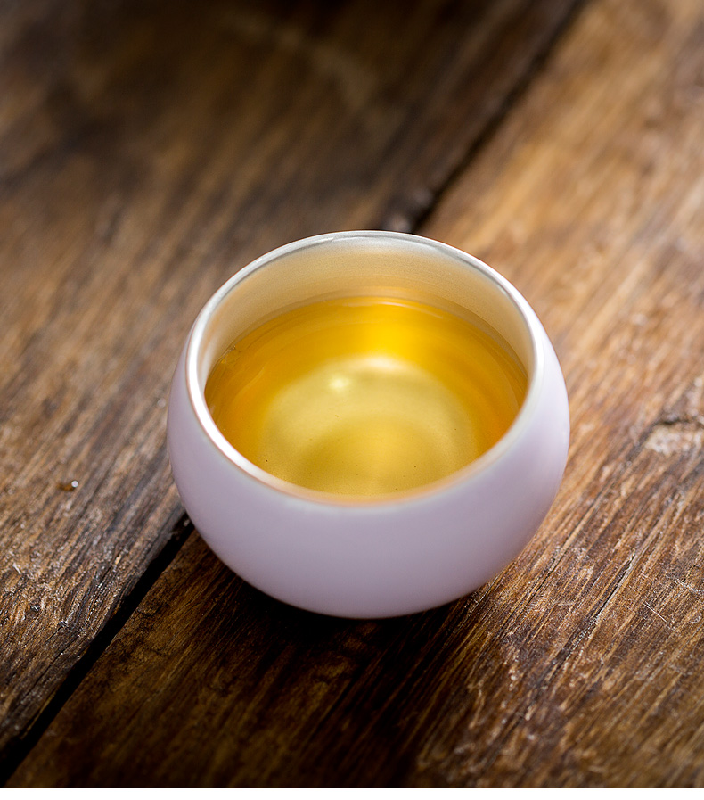 Tang s checking silver cup tasted silver gilding silver tank kung fu master sample tea cup Luo Hanchan set ceramic cup