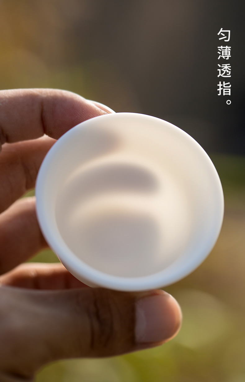 Tang's white porcelain crack cup cup ceramic glass vehicle travel is suing the home portable bag tea set