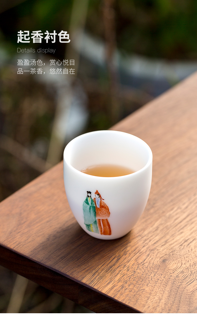 Don difference up a Chinese Odyssey is pure manual kung fu hand sample tea cup white porcelain ceramic cups sun wukong was master cup single CPU