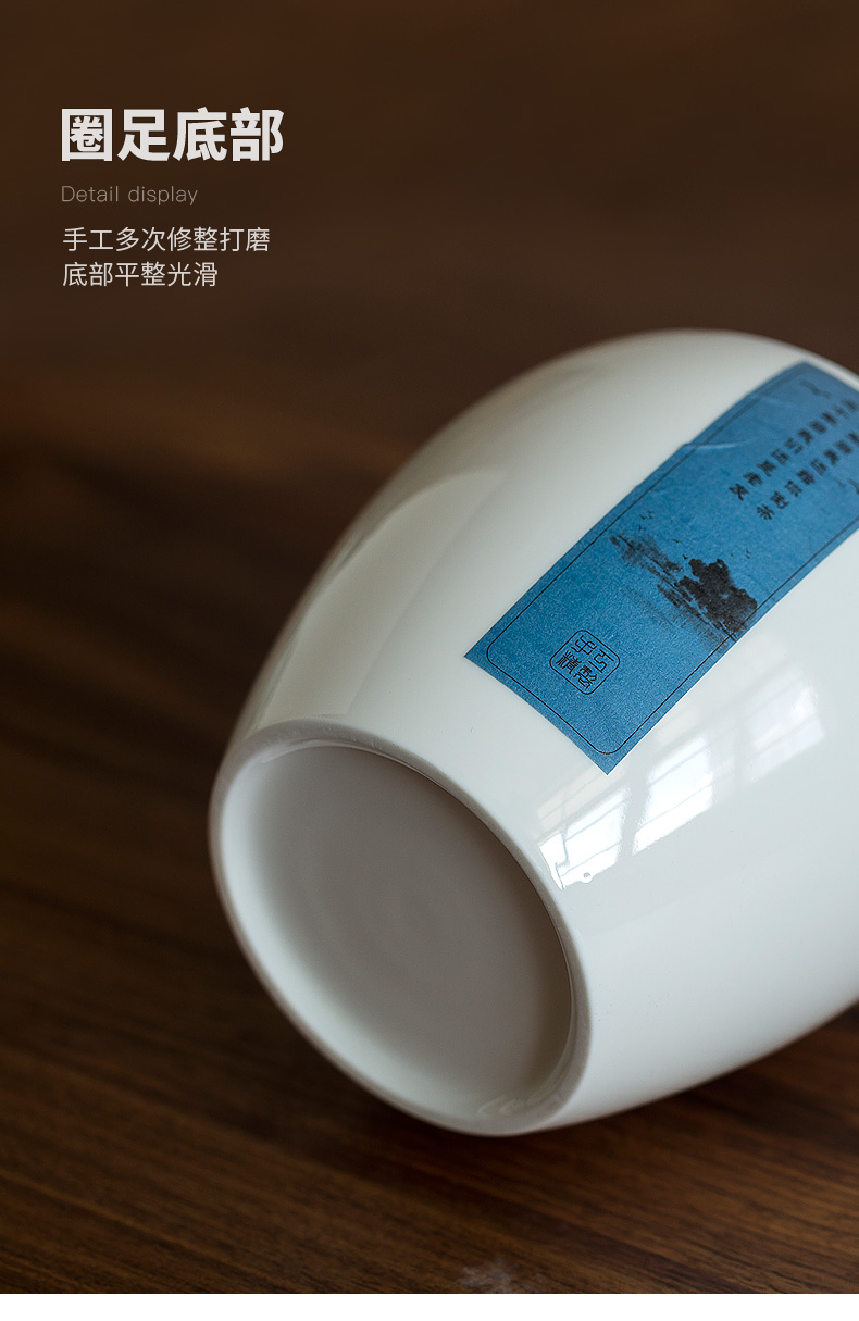 Don difference up large caddy fixings dehua white porcelain ceramic seal pot home pu - erh tea storage POTS lawsuits a kilo