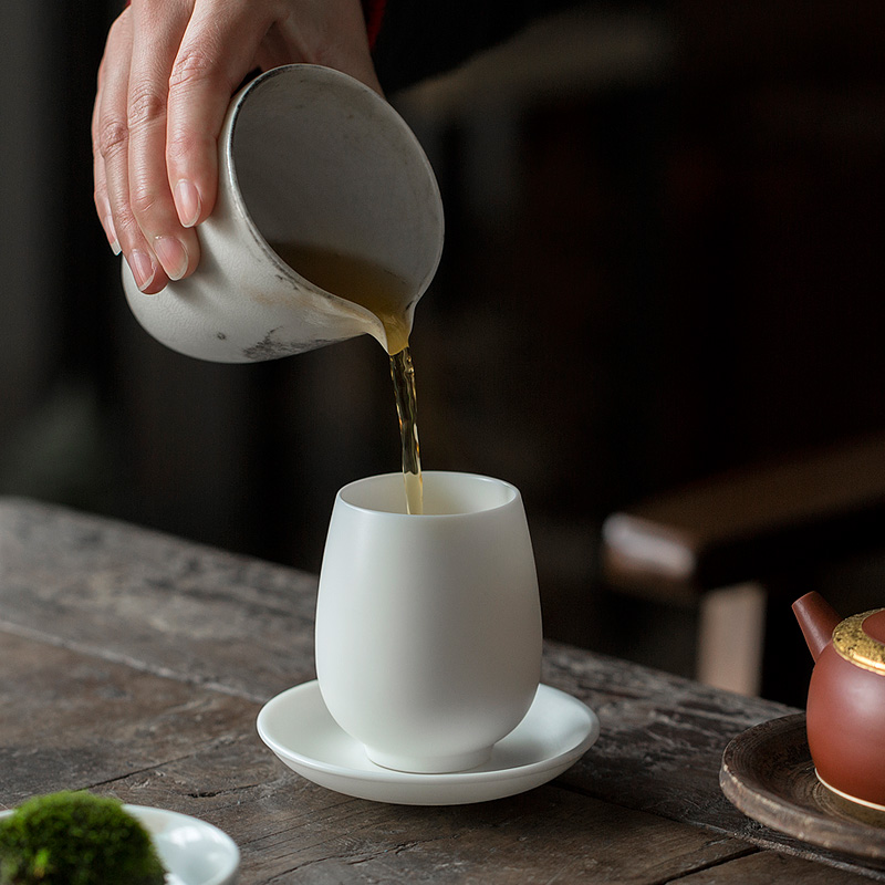 Don difference up harmony cup dehua suet jade porcelain white porcelain individual sample tea cup large master cup ceramic cup gift box