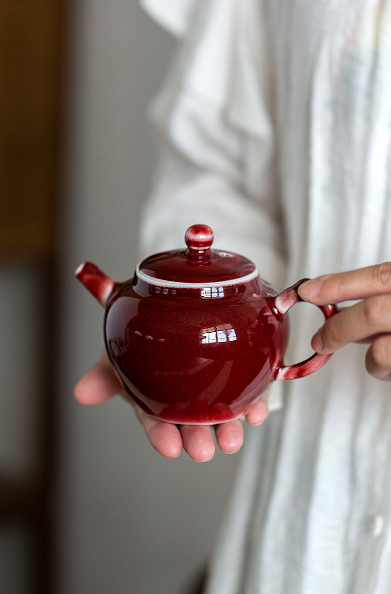 Don difference up ruby red glaze teapot household contracted individual office kung fu tea tea against single pot of hot tea