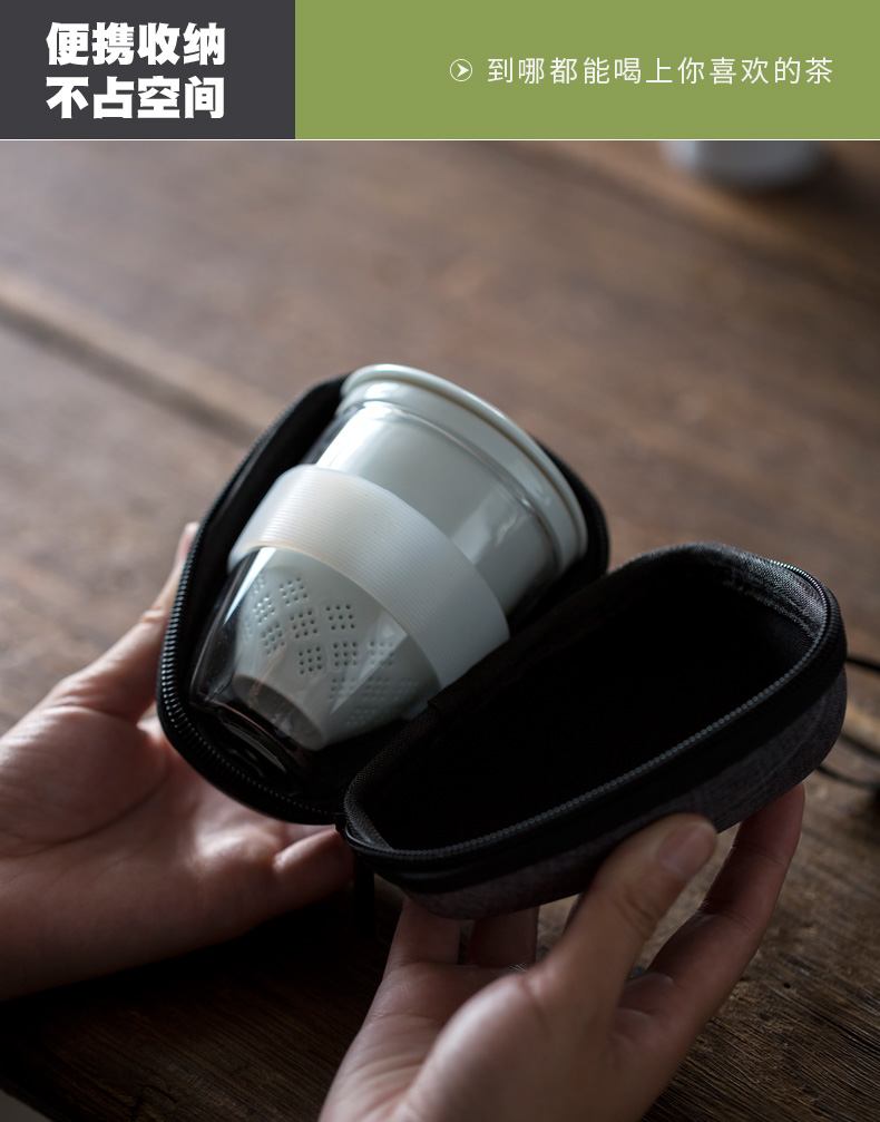 Don difference up is suing tourism crack ultimately responds a pot of two cups of white porcelain portable travel package ceramic tea set tea cups