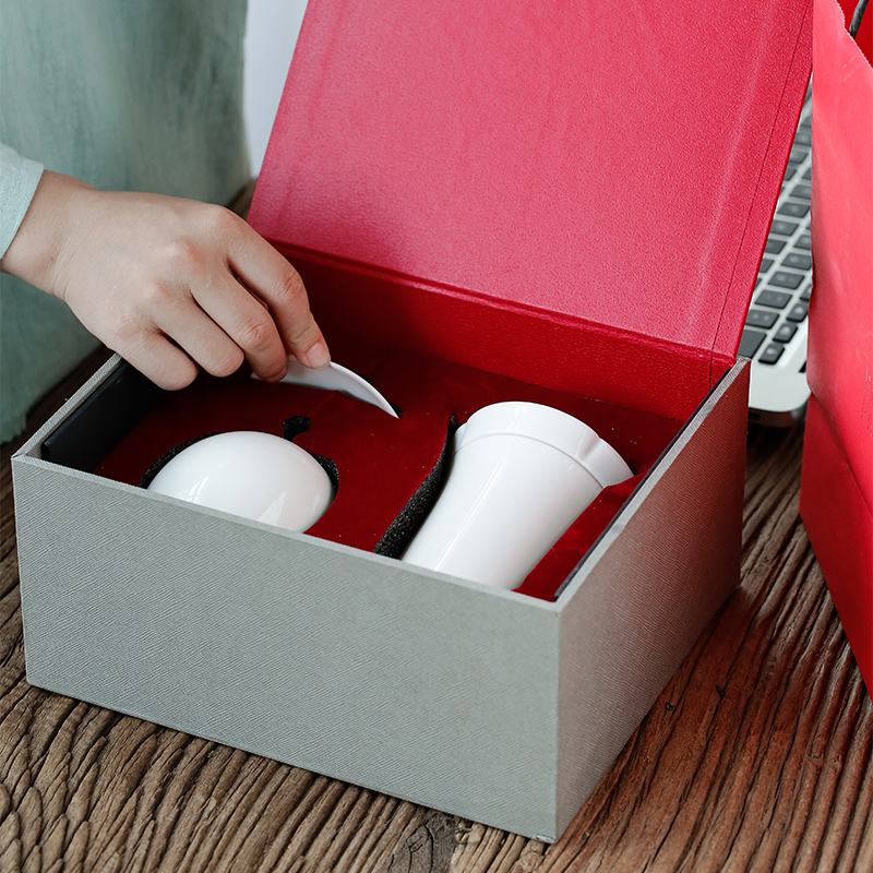 Tang's white porcelain crack cup tea caddy fixings home office travel to crack cup cup with filter tea set