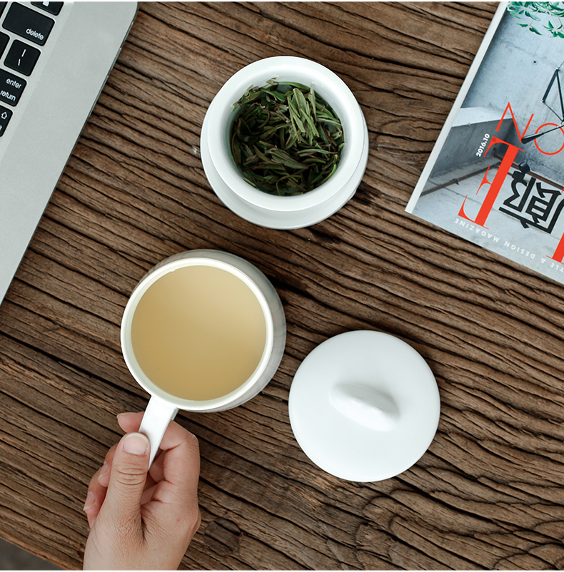 Tang s creative ceramic cups with cover filter couples cup keller office household Japanese tea cups
