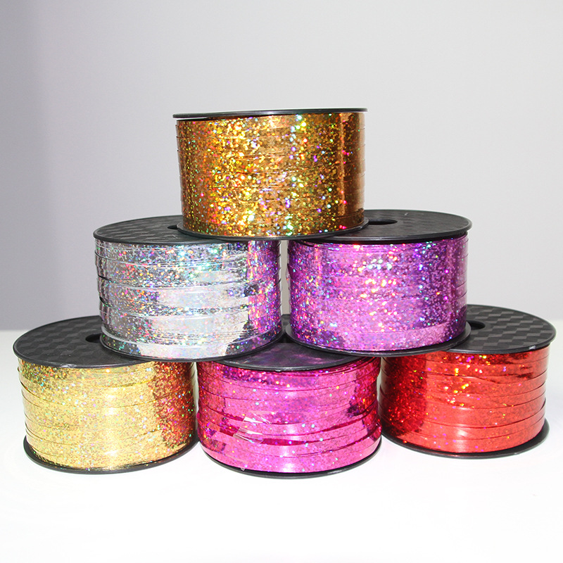 Tie balloons, ribbons, ribbons, ropes, lines, laser colors, color lines, wire drawing, festival parties, wedding decorations