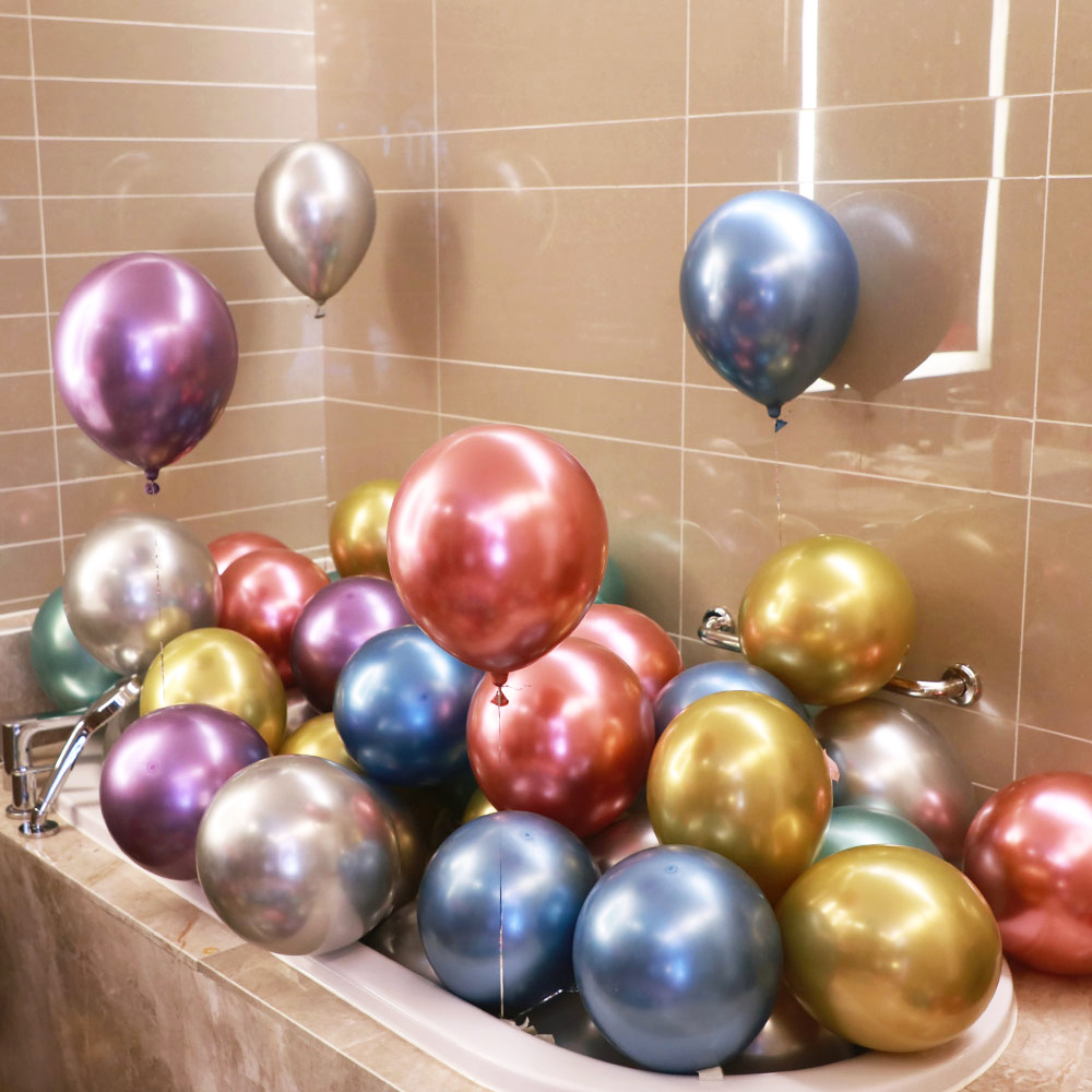 New Year's Day New Year's Party Supplies Net Red 2021 Chrome Gold Thickened Metal Color Ox Balloons Creative Decoration Arrangement