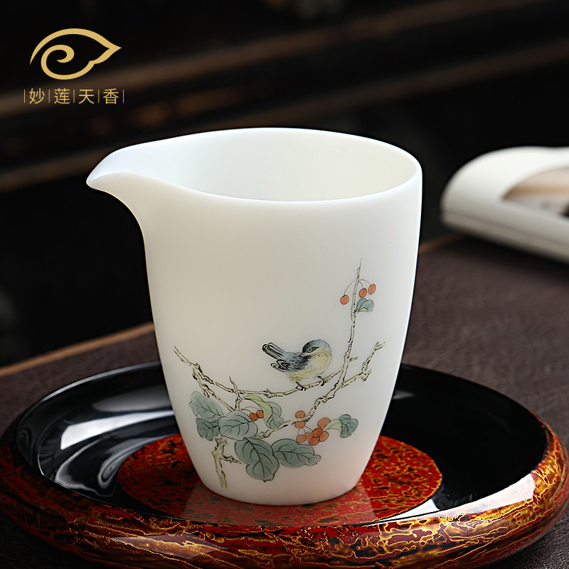 Mailan Tianxi Delica Yu white porcelain hand - drawn cup ceramic tea division tea processor high - end collection