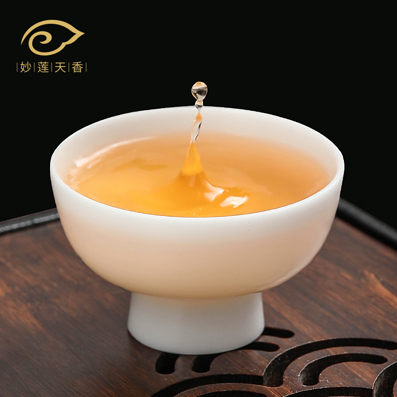 Inexplician Sky Aroma Noble Authentic tea bowls holy jade Jade Porcelain Defied Goat Grease Jade Master Cup Traditional Hand Lagoon process