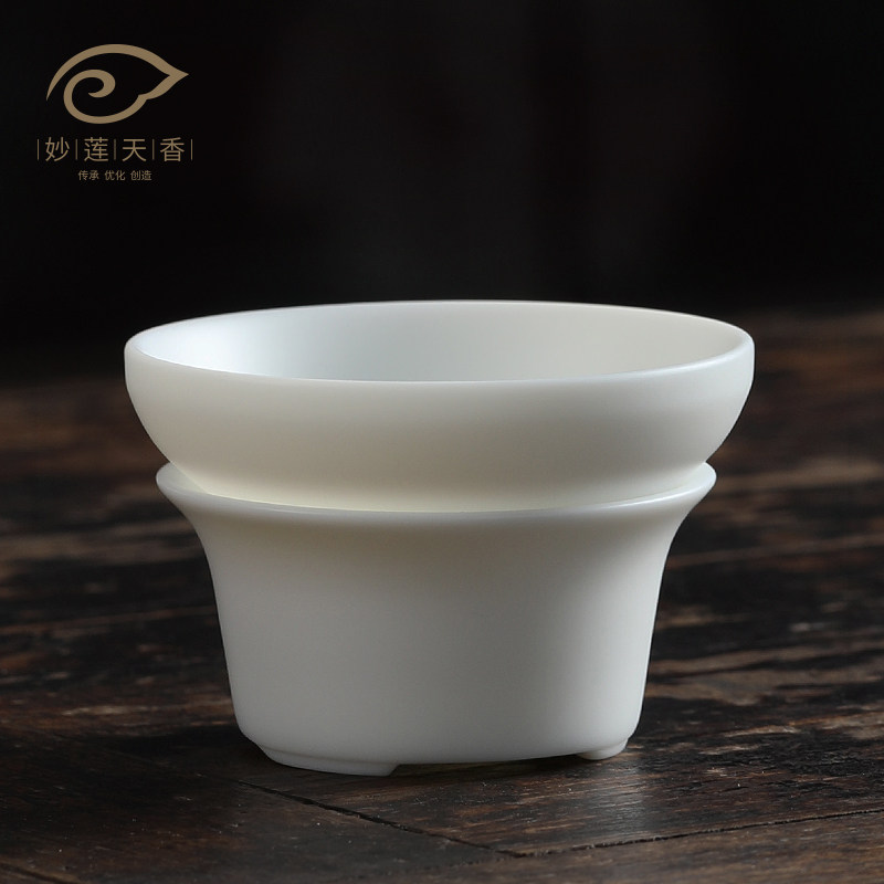 Miaolian Tianxiang White Porcelain Tea Filter Tea Ceremony Zero Matching Ceramic Tea Filter Tea Slip Net Mutton Jade Porcelain Tea Set