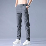 Мужские шелковые летние штаны, тонкий приталенный универсальный дышащий быстросохнущий комбинезон, свободный прямой крой