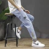 Мужские летние тонкие спортивные штаны, оверсайз, свободный крой