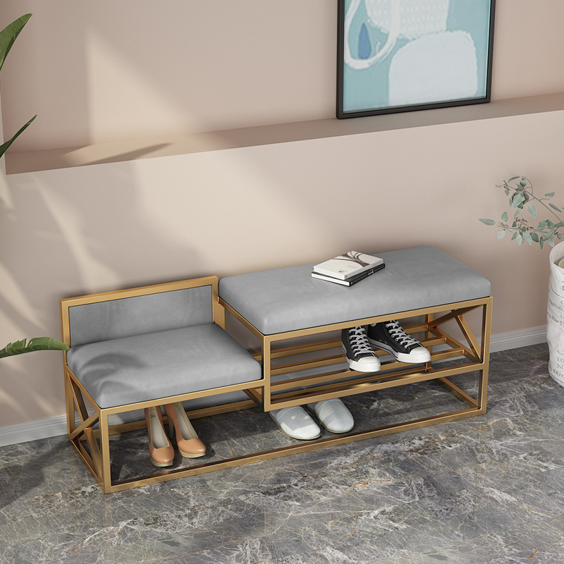 Nordic backrest Entrance Changing Shoes stool Home doorway Shoes Stool Soft Bag Cushion can sit in the shoe cabinet stool