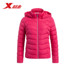 Xtep chính thức thể thao mới của phụ nữ áo khoác trùm đầu màu rắn xu hướng áo khoác thể thao ấm áp của phụ nữ áo khoác lông vũ nữ Thể thao xuống áo khoác