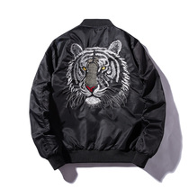 Mens Bomber Jacket Feather Embroidered tiger Flight Jackets