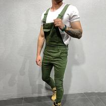 Solid color Mens Jumpsuits Hi Set Multi Pocket Sleeveless B