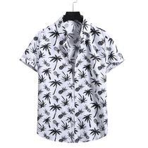 Pineapple Print Hawaiian Shirt Men 2022 Summer Short Sleeve