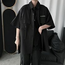 Causal Cargo Shirts Men Summer Hip Hop Ins Fashion Multi Poc