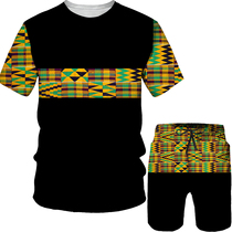 Funny 3D Print African Dashiki Men T Shirt Shorts Mens Trac