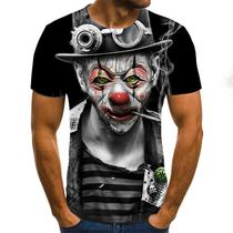 Funny Printed Men T -Shirt Clown Print Casual T -Shirt Summe
