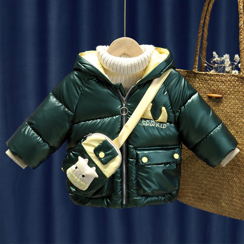 Children's winter coat new foreign pie bright face children down padded padded baby jacket men and women children cotton coat tide